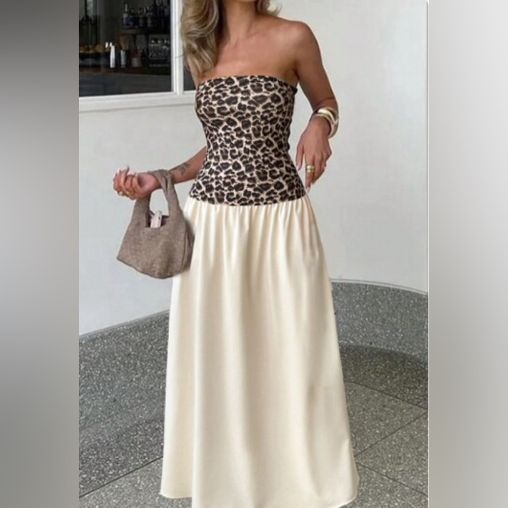 Leopard two tone dress - Picture 1 of 4